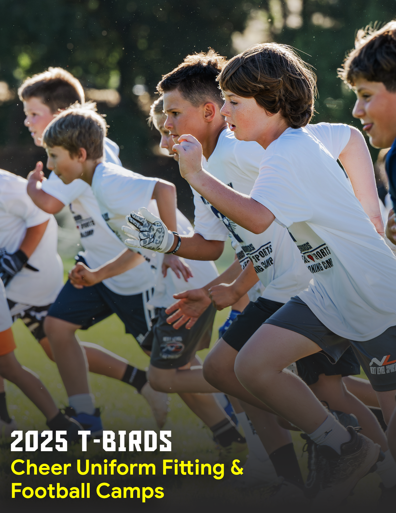 2025 T-Birds Cheer Uniform Fitting and Football Camps
