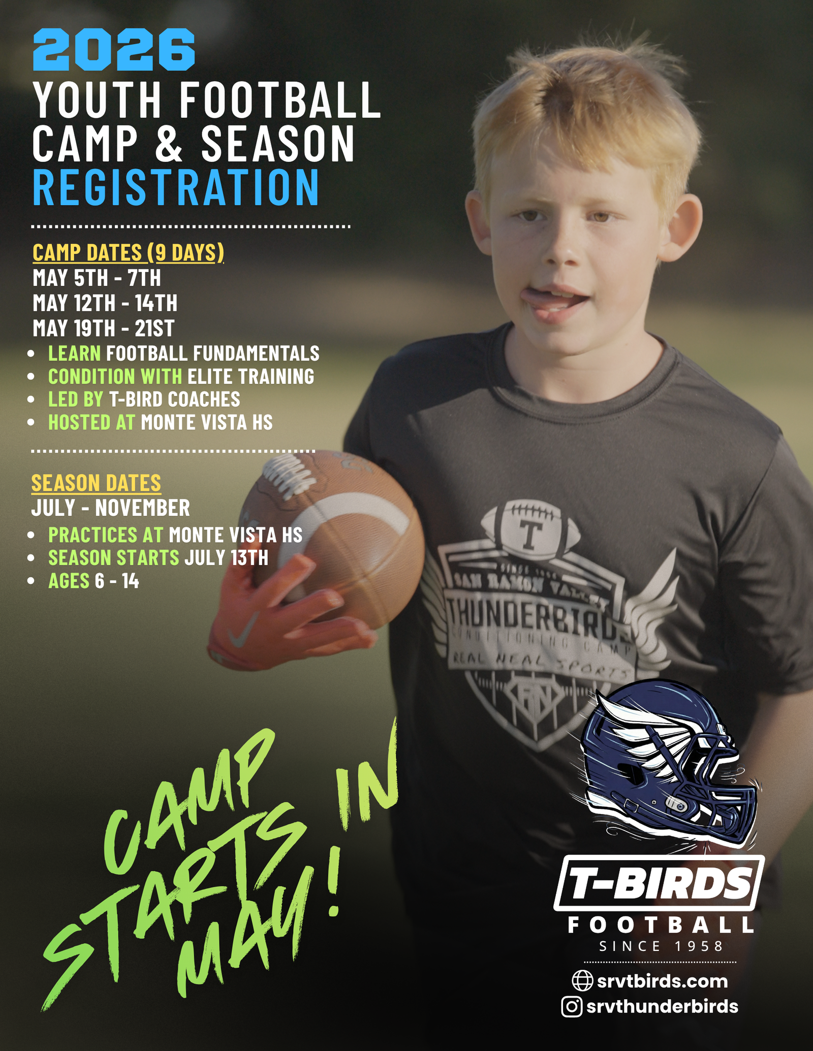T-Bird Football Camp and National Sports ID (Season Only)